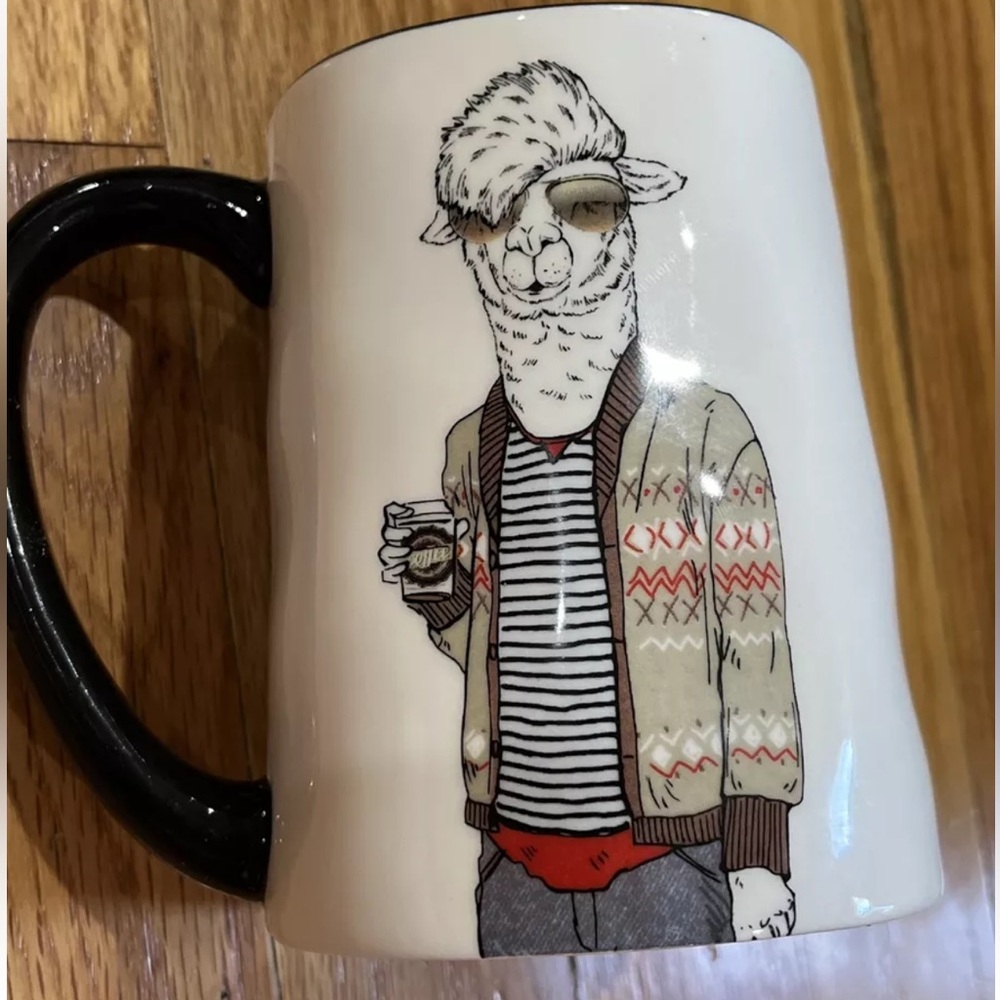 Llama Coffee Cup Signature Housewares Oversized Mug Llama Sweater Stoneware